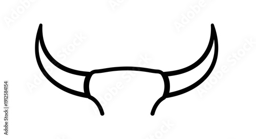 Simple Black Bull Horns Illustration Design.