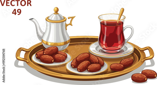 Stone Archway with Fountain and Trees.