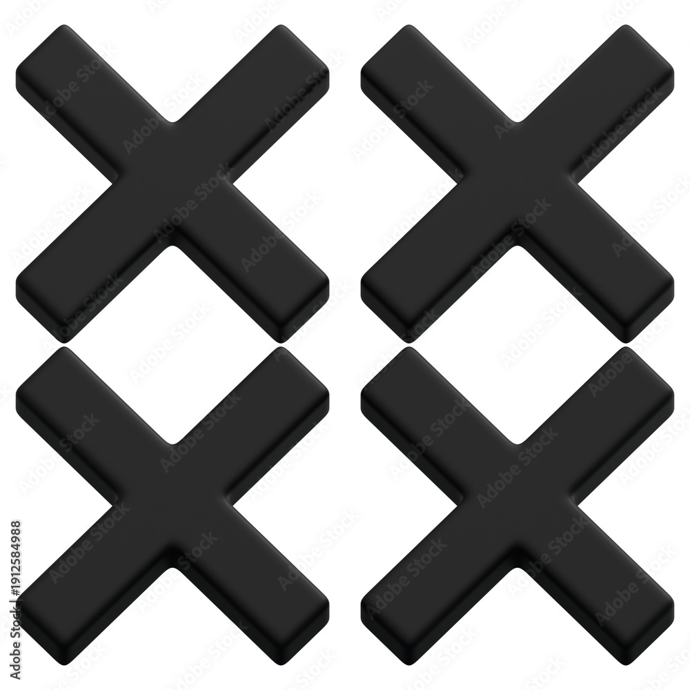 Obraz premium 3D Black Cross Grid Minimal Abstract Geometric Pattern