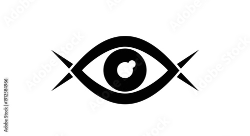 Simple Black Eye Symbol Illustration Design.