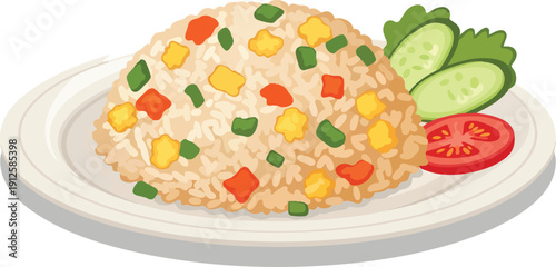 Wooden Bench and Barrels Illustration.