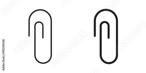 Clip icon in black line style set. logotype designs