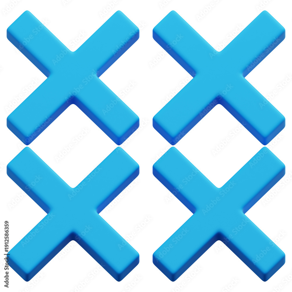 Obraz premium 3D Blue Cross Grid Minimal Abstract Geometric Pattern