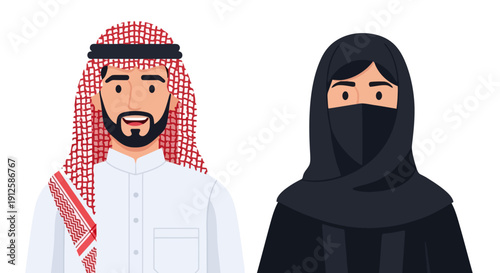 Traditional Middle Eastern Man and Woman.