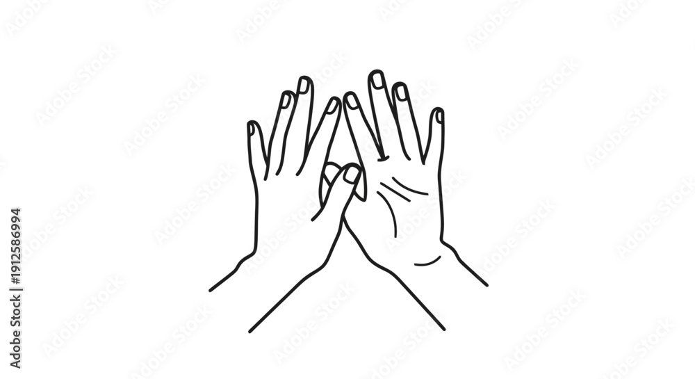 Obraz premium Two hands forming a triangle shape with fingers touching.