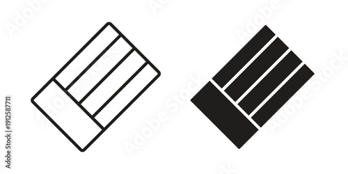 Eraser icon in black line style set. logotype designs