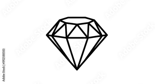 A simple black line drawing of a diamond on a white background.
