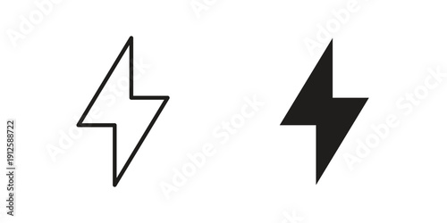 Flash icon in black line style set. logotype designs