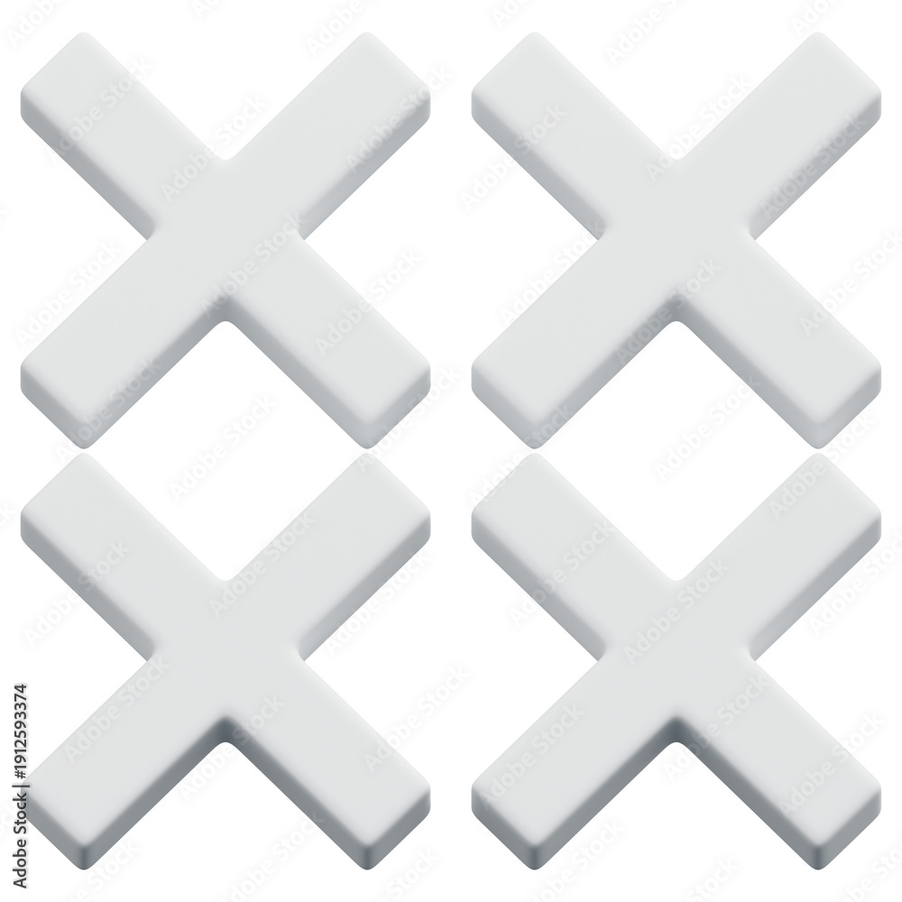 Obraz premium 3D White Cross Grid Minimal Abstract Geometric Pattern