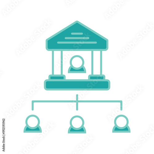 Business organizational structure icon for hierarchy and management