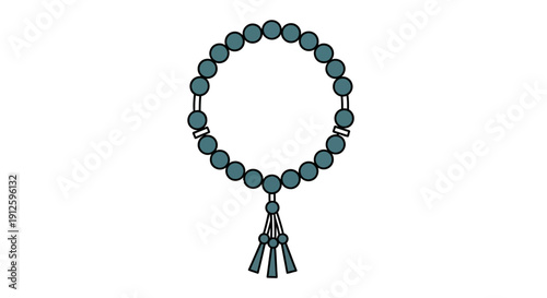 Tassel bracelet with blue beads on white background.