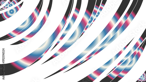 Creative curved geometric lines with colorful gradients for design elements.