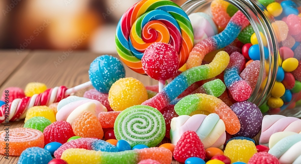 Fototapeta premium colorful candy in a basket