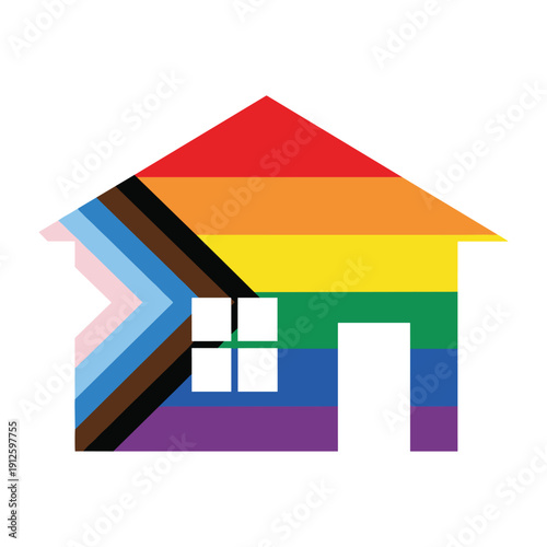 Vibrant rainbow house symbolizing love and inclusivity