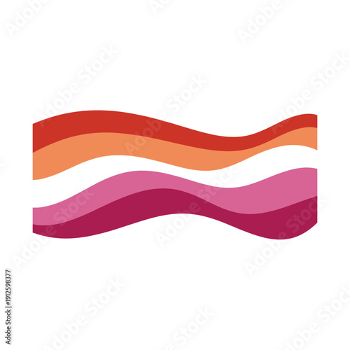 Vibrant wavy abstract background in red and pink hues