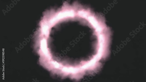 Abstract pink smoke ring motion with alpha channel effect background