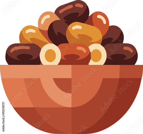 Wooden Bowl of Dates