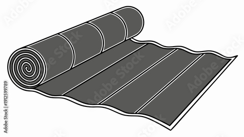 A vector graphic illustration of a rolled up mat with a flat design