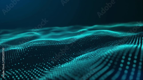 Abstract waves digital technology background futuristic data motion
