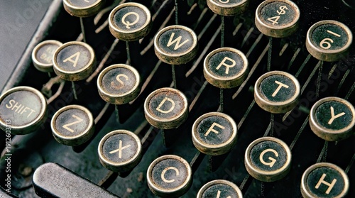 Wallpaper Mural Vintage Typewriter Keys Close up Retro Writing Equipment Photography Torontodigital.ca