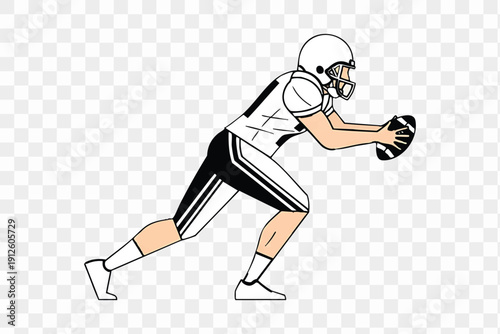 American football player catching ball in action