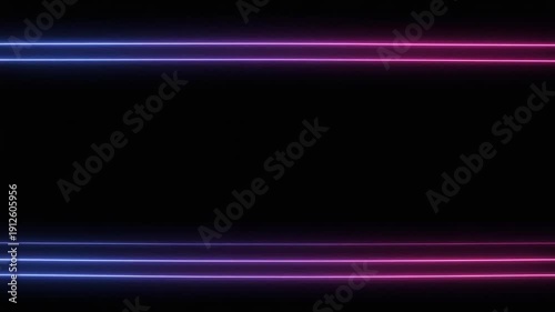 Neon light lines in abstract motion on dark background