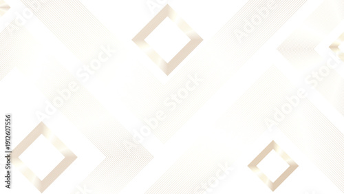 luxury white background with golden geometric square lines, elegant minimal gold diamond pattern vector tech wallpaper