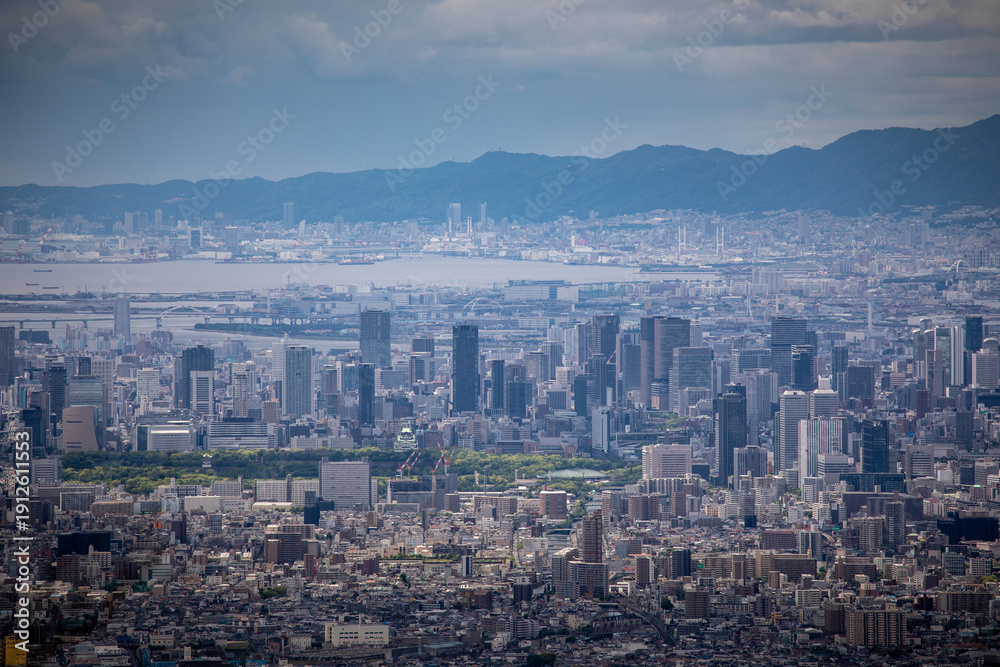Fototapeta premium Aerial view of Osaka, Japan