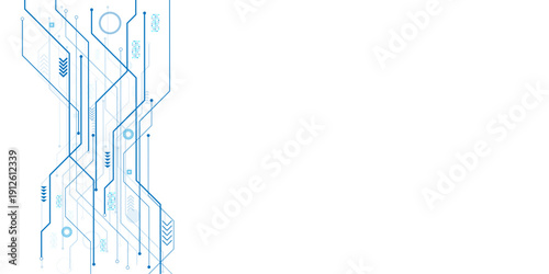 Vector abstract technology on white background. Technology blue circuit diagram.
