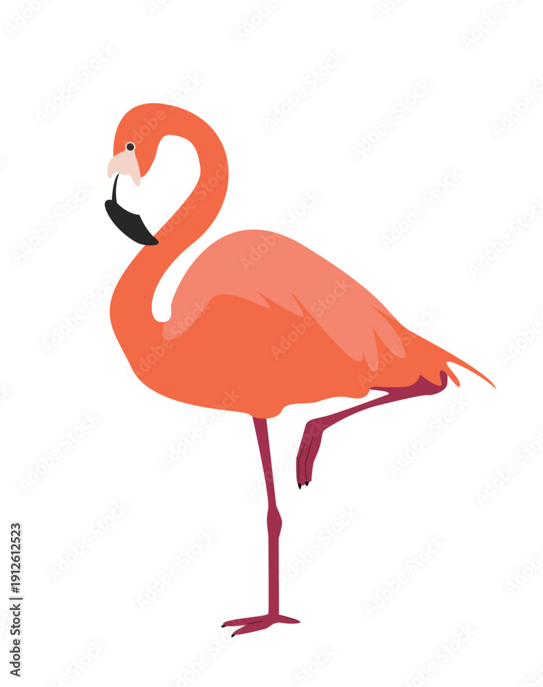 Fototapeta premium legant Tropical Flamingo Illustration for Modern Nature Wall Decor 
