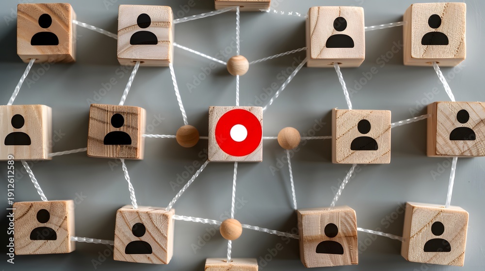 custom made wallpaper toronto digitalVernetzte Benutzerprofile mit zentralem Fokuspunkt als Symbol für Organisationsstruktur
