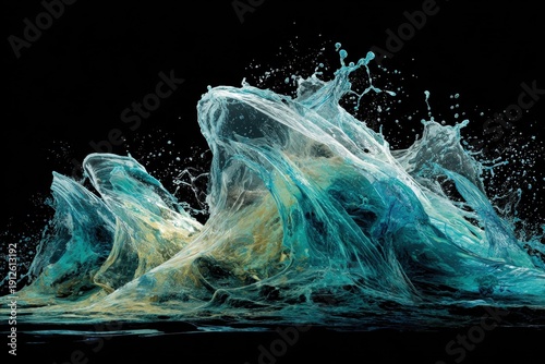 Songkran Dynamic Water Splash - Abstract Fluid Motion
