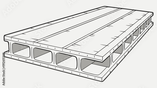A detailed vector illustration of a wooden pallet with a flat top and open bottom