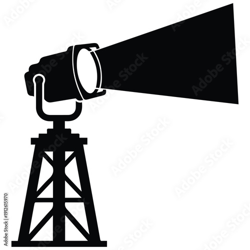 Spotlight shining brightly on a stand