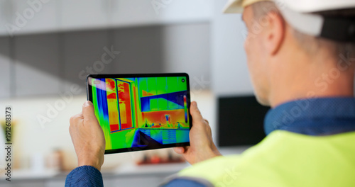 Photos Man Conducts Energy Audit Using Thermal Camera