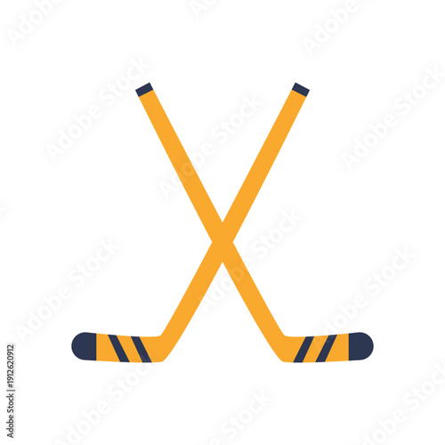 Crossed Ice Hockey Sticks