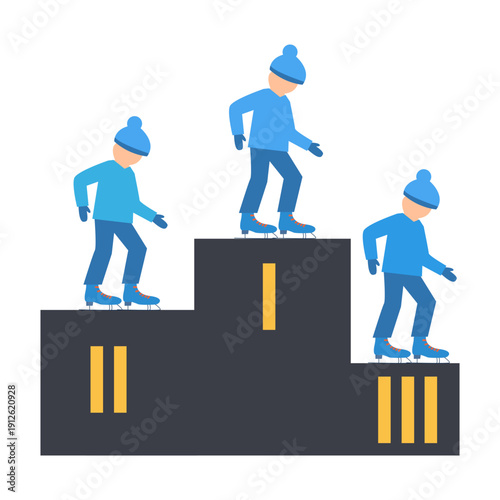 Ice Skating Winners Podium