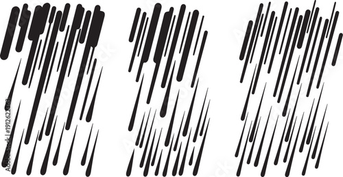 Abstract black brush strokes on white background illustration design