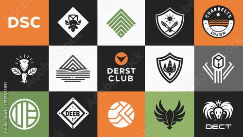 A collection of colorful and modern esports team logos displayed in a grid layout
