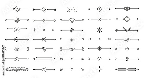 minimalist geometric line art dividers and text separators a versatile collection for graphic design web and invitation projects.