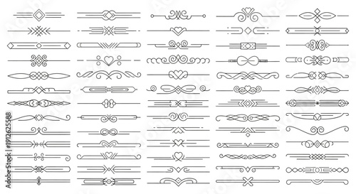 minimalist line art dividers and elegant ornamental borders vector set ideal for modern graphic design projects enhancing typography web pages and print layouts.