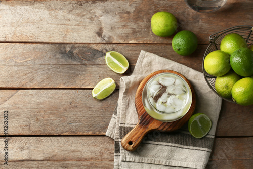 Glass of lime infused water...