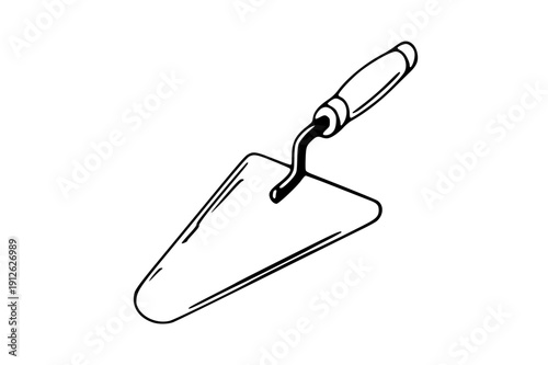 Trowel with handle for spreading and smoothing materials