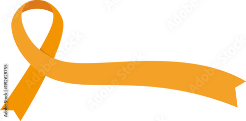 Orange Ribbon Symbol for Health Support Leukemia and Multiple Sclerosis