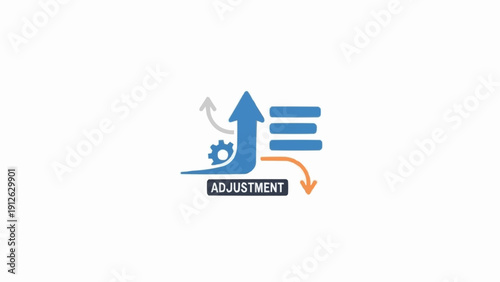 Graphic Illustration of Adjustment Concept with Arrows.