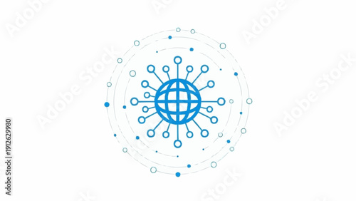 Global Network Connection Digital Blue Sphere.