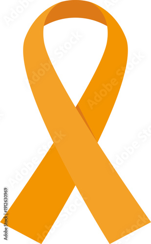 Orange Awareness Ribbon Symbolizing for Leukemia and Multiple Sclerosis