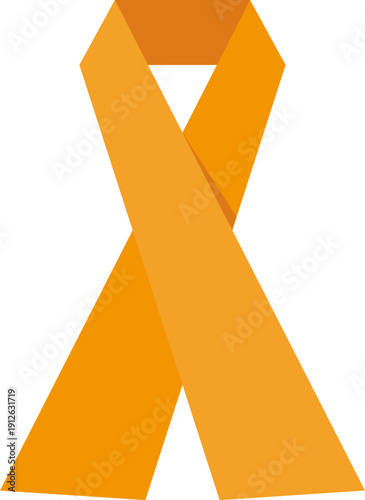 Orange Awareness Ribbon Graphic Illustration for Health Support Leukemia and Multiple Sclerosis