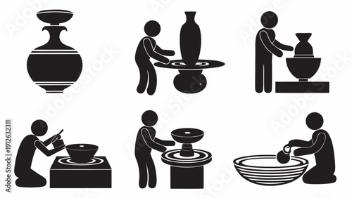 Potter at work creating beautiful ceramics and vases