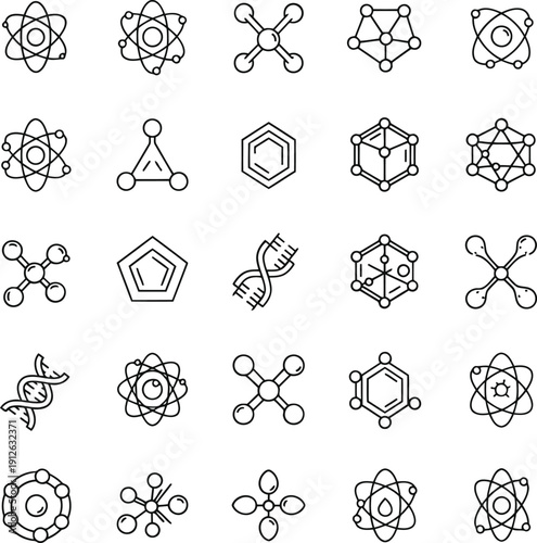 Collection of molecular structure illustrations featuring atoms and bonds in a scientific diagram, referencing Whisk_kto3etohdjmlftyy0cmmjwytitywqtl5ydm40yy.eps